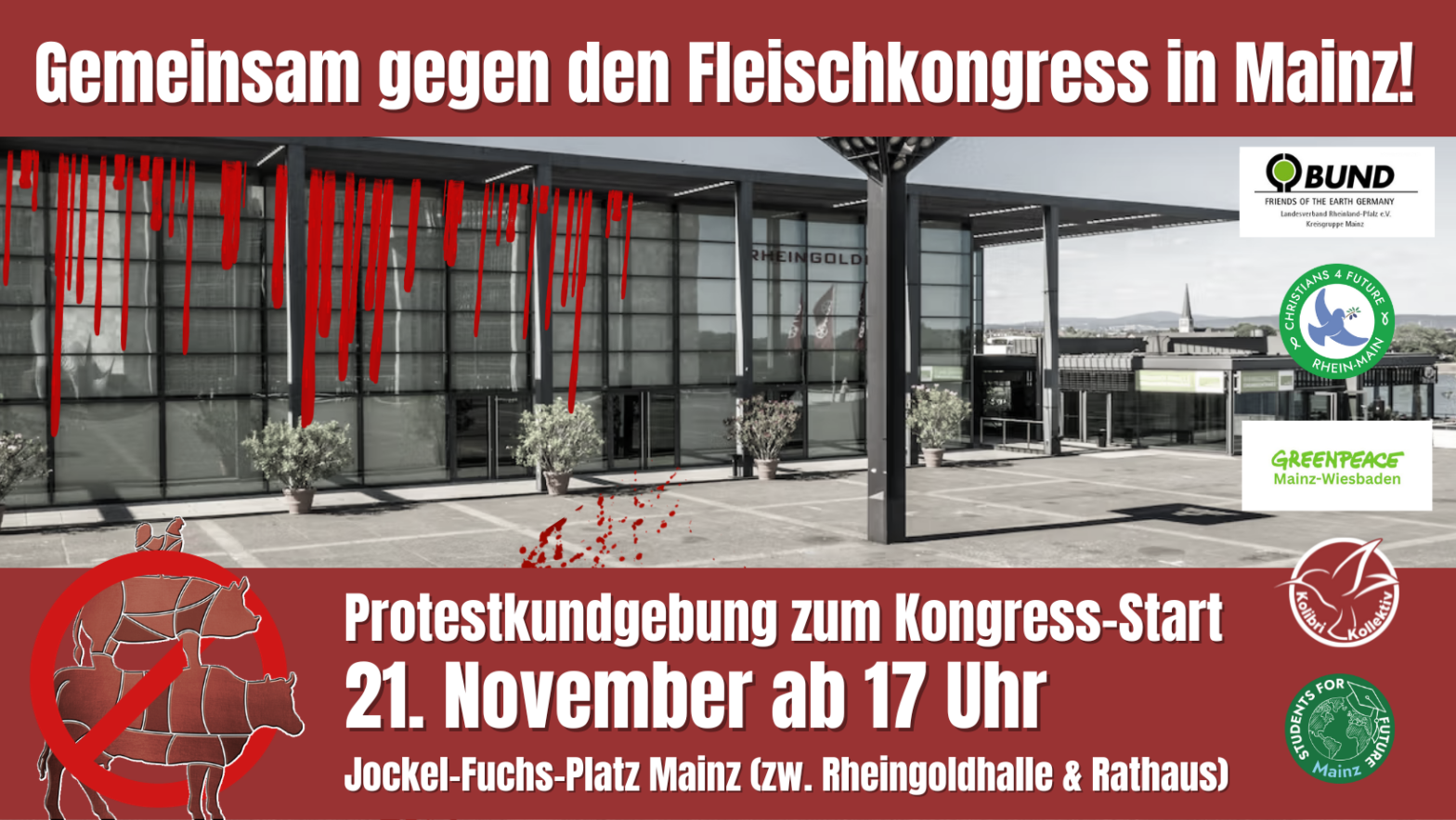 Gemeinsam gegen den Deutschen Fleischkongress in Mainz
